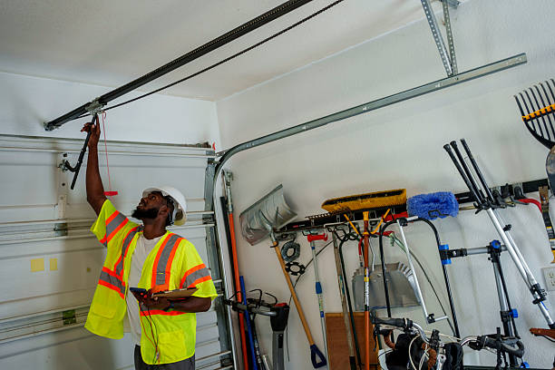 Professional Garage Door Panel Replacement technician working in Portage, IN
